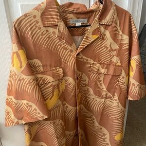 Outerknown Brown and Yellow Patterned Shirt